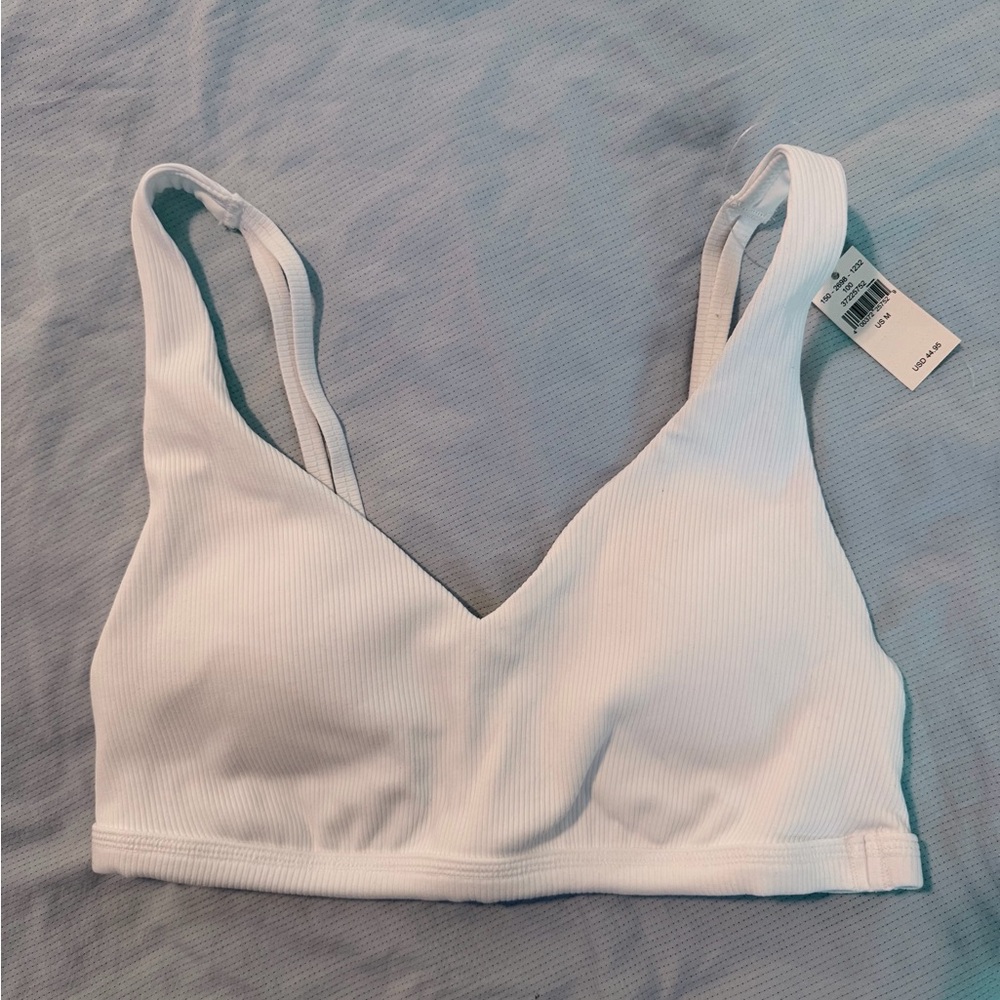 Offline by Aerie White Ribbed Sports Bra